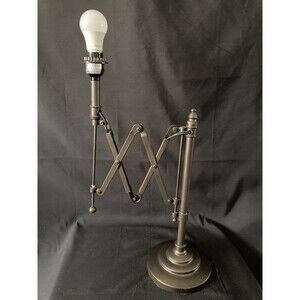 Vintage Scissor Accordion Desk Lamp Industrial Telescoping MCM  Dimming Switch
